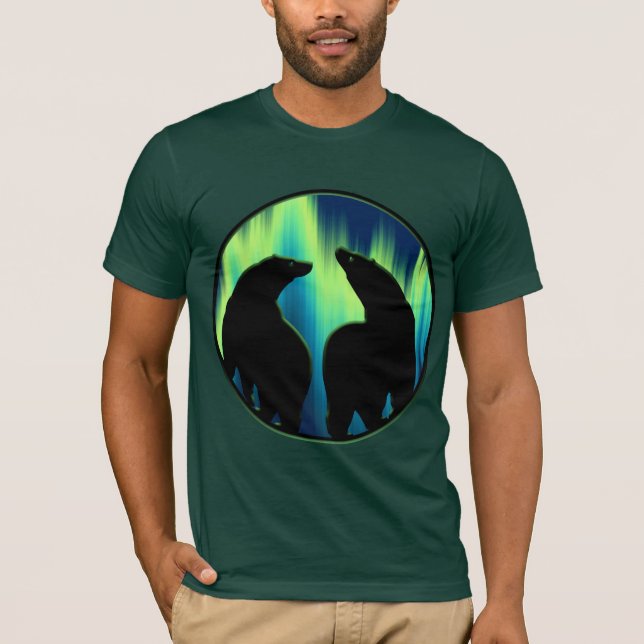 Bear Art Shirt Northern Lights Bear T-shirts Gifts (Front)