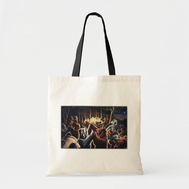 Bear Art Tote Bag Dancing Bears Shopping Bag (Front)