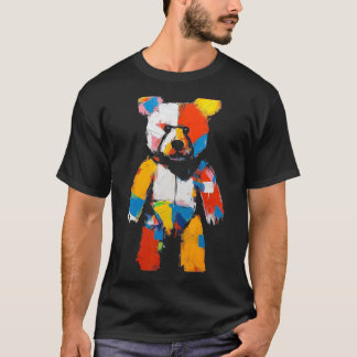 Bear Artwork - Animal Colourful Animal Motif Art B T-Shirt