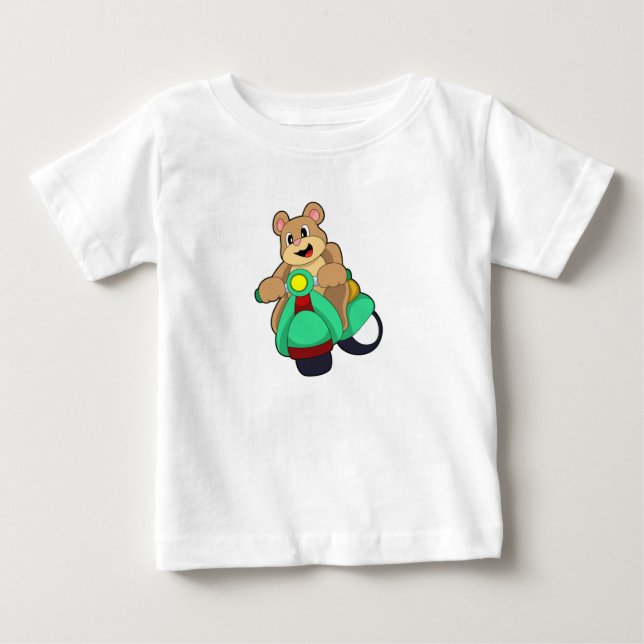 Bear as Biker with Scooter.PNG Baby T-Shirt (Front)