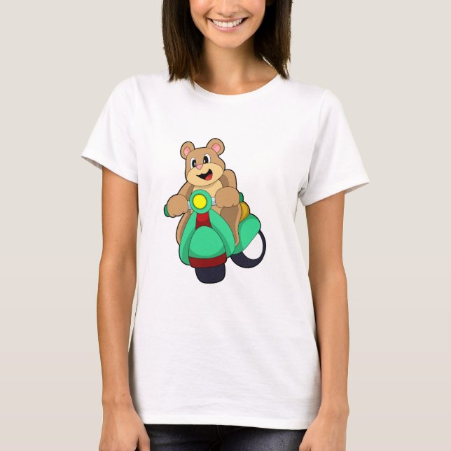 Bear as Biker with Scooter.PNG T-Shirt (Front)