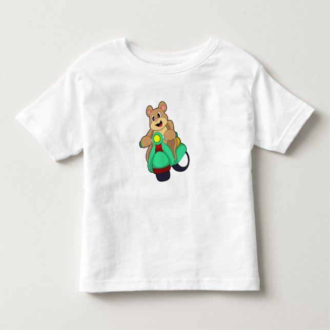 Bear as Biker with Scooter.PNG Toddler T-Shirt (Front)