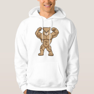 Bear as Bodybuilder with big Muscles Hoodie