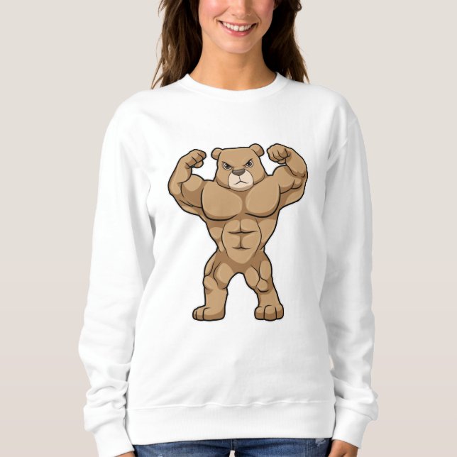 Bear as Bodybuilder with big Muscles Sweatshirt (Front)