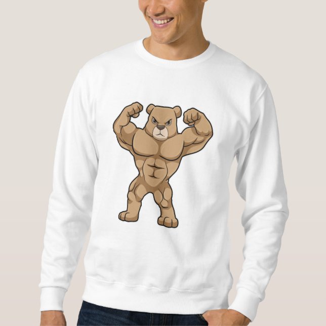 Bear as Bodybuilder with big Muscles Sweatshirt (Front)