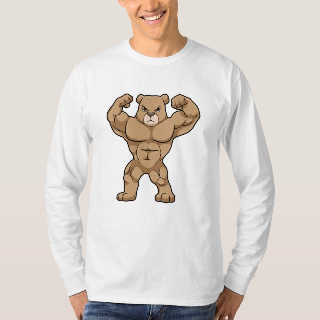 Bear as Bodybuilder with big Muscles T-Shirt (Front)