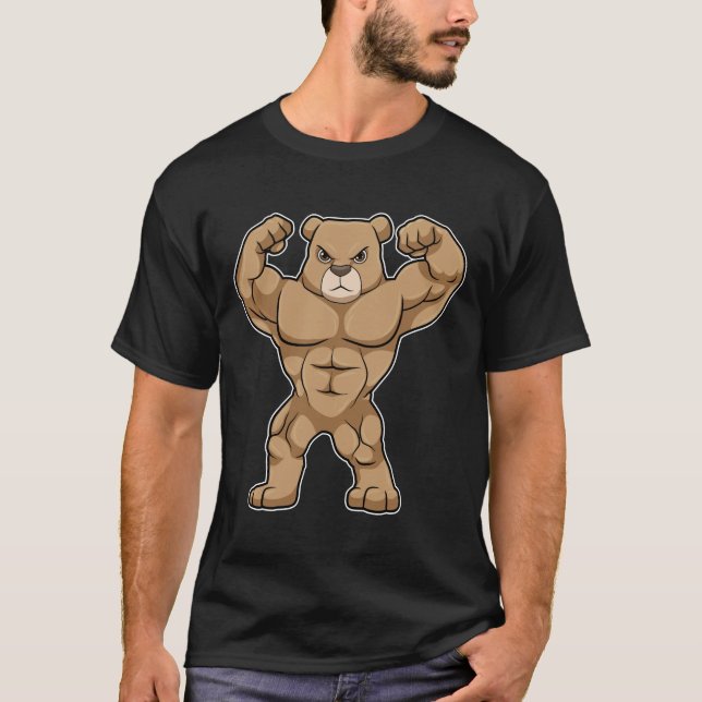 Bear as Bodybuilder with big Muscles T-Shirt (Front)