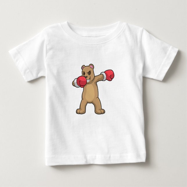 Bear as Boxer at Boxing & Hip Hop Dance Dab Baby T-Shirt (Front)