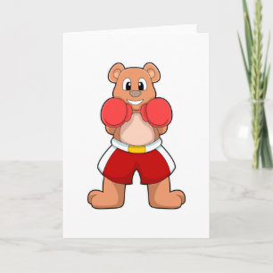 Bear as Boxer with Boxing gloves Card