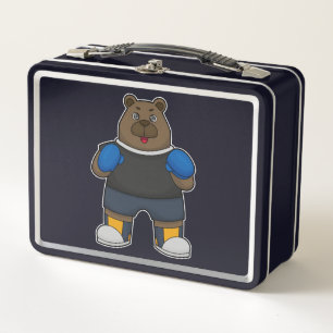 Bear as Boxer with Boxing gloves Metal Lunch Box