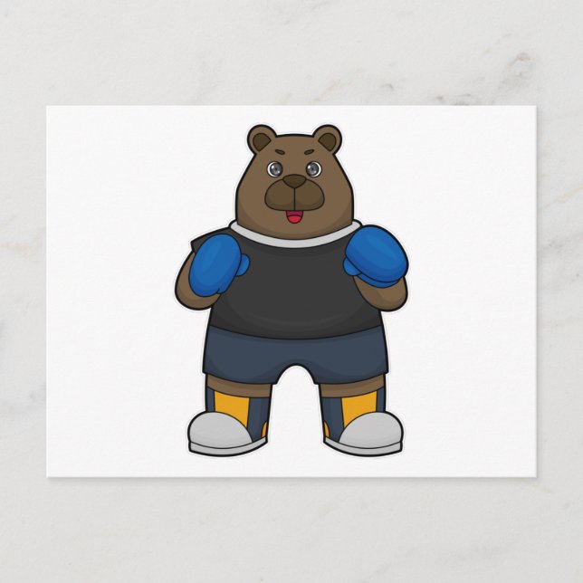 Bear as Boxer with Boxing gloves Postcard (Front)
