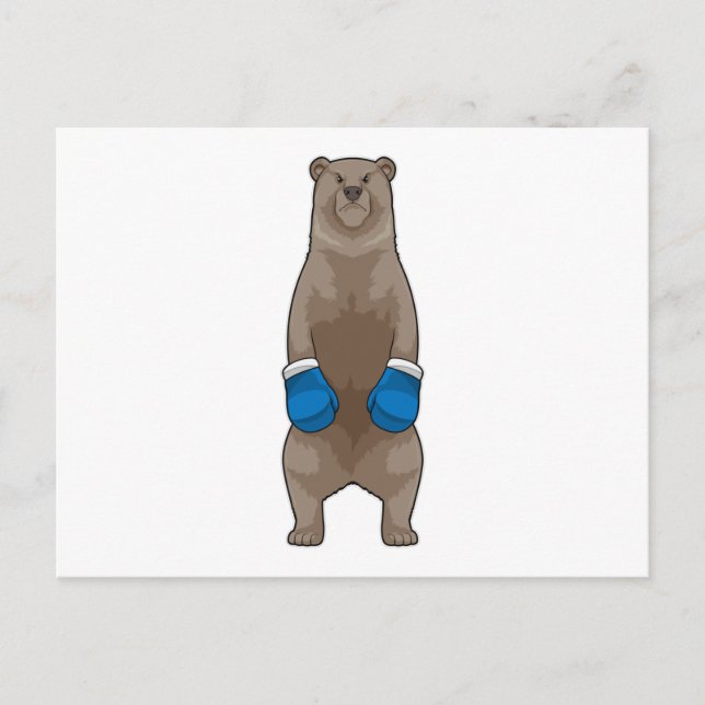 Bear as Boxer with Boxing gloves Postcard (Front)