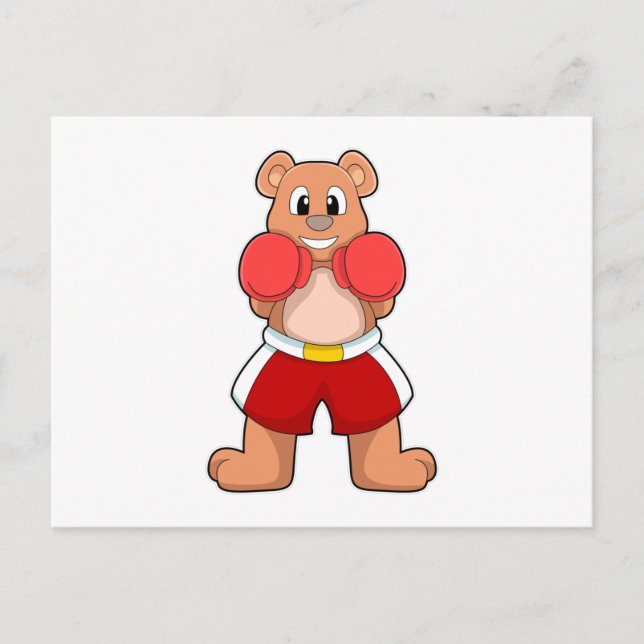 Bear as Boxer with Boxing gloves Postcard (Front)