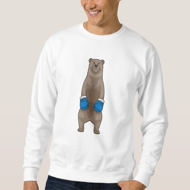 Bear as Boxer with Boxing gloves Sweatshirt (Front)