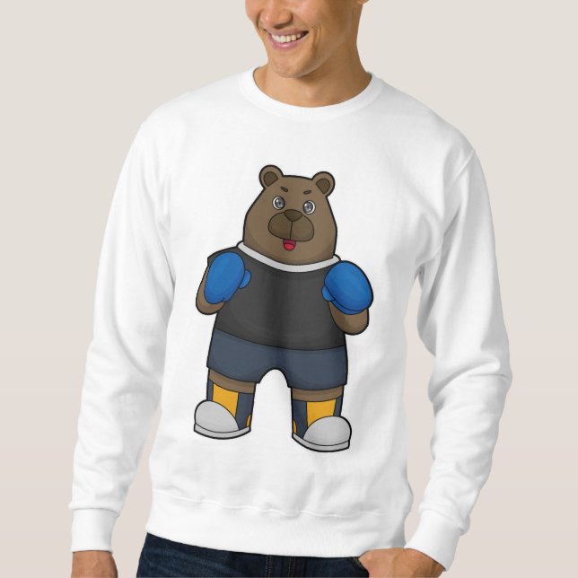Bear as Boxer with Boxing gloves Sweatshirt (Front)