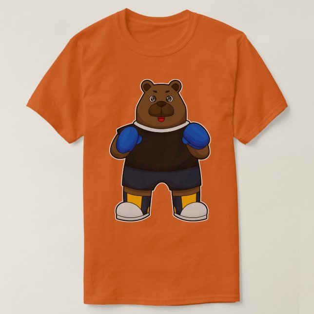 Bear as Boxer with Boxing gloves T-Shirt (Design Front)