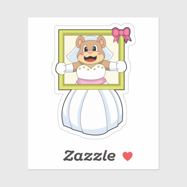 Bear as Bride with Wedding dress & Picture Frame.p (Sheet)