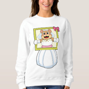 Bear as Bride with Wedding dress & Picture Frame.p Sweatshirt