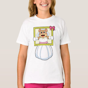 Bear as Bride with Wedding dress & Picture Frame.p T-Shirt