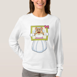 Bear as Bride with Wedding dress & Picture Frame.p T-Shirt
