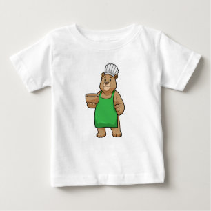 Bear as Cook with Cooking apron & Bowl Baby T-Shirt