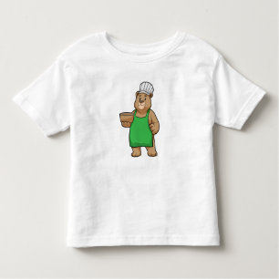 Bear as Cook with Cooking apron & Bowl Toddler T-Shirt