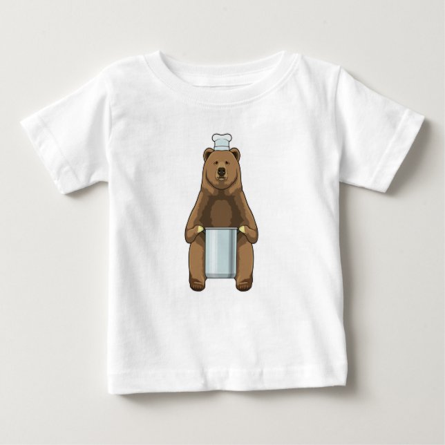 Bear as Cook with Cooking pot Baby T-Shirt (Front)