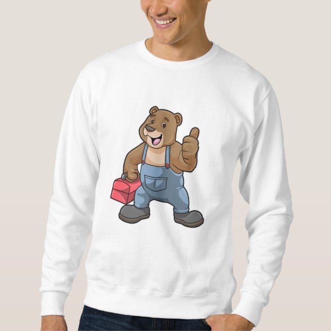 Bear as Craftsman with Tool box Sweatshirt (Front)
