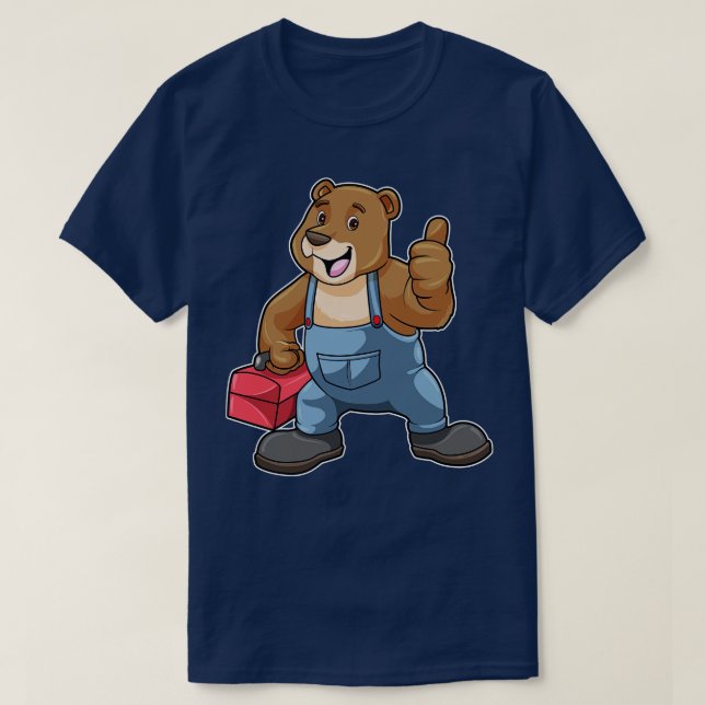 Bear as Craftsman with Tool box T-Shirt (Design Front)