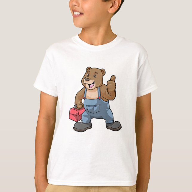 Bear as Craftsman with Tool box T-Shirt (Front)