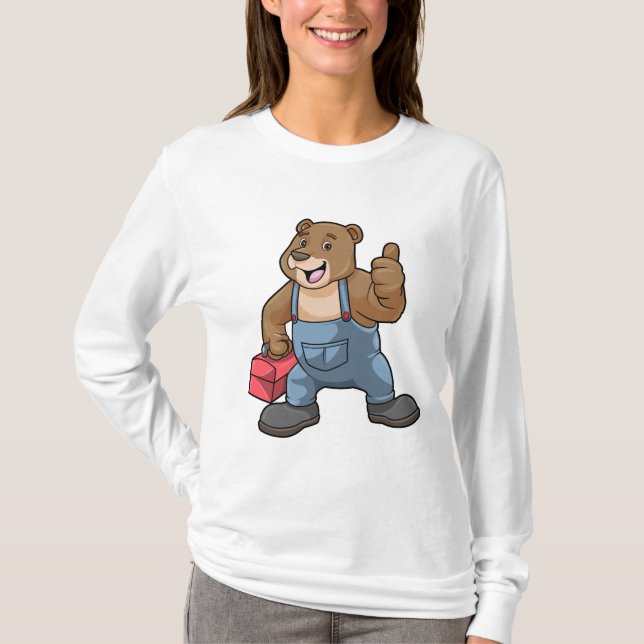 Bear as Craftsman with Tool box T-Shirt (Front)