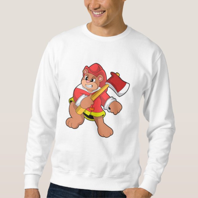 Bear as Firefighter with Ax Sweatshirt (Front)