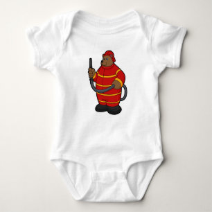 Bear as Firefighter with Hose Baby Bodysuit