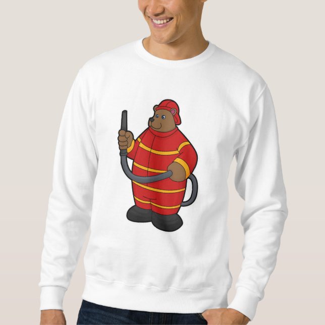 Bear as Firefighter with Hose Sweatshirt (Front)