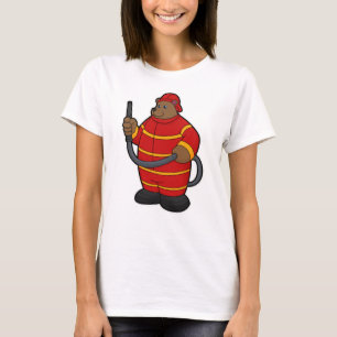 Bear as Firefighter with Hose T-Shirt
