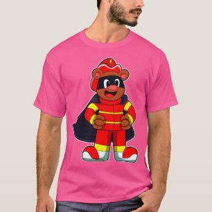Bear as Firefighter with Mask T-Shirt