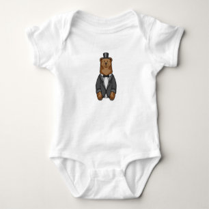 Bear as Groom with Jacket Baby Bodysuit