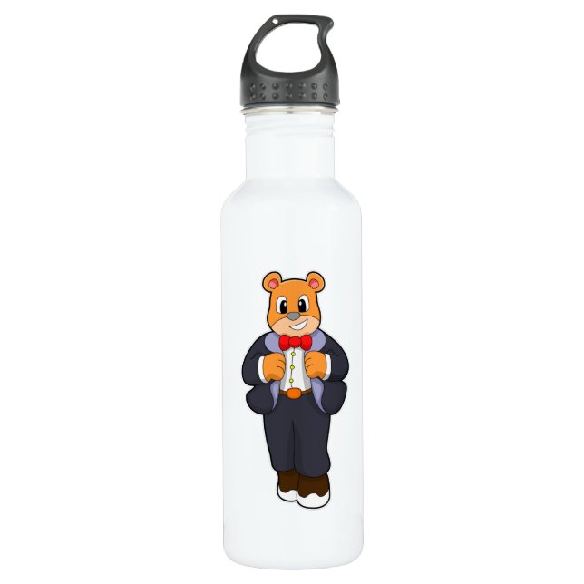 Bear as Groom with Suit 710 Ml Water Bottle (Front)
