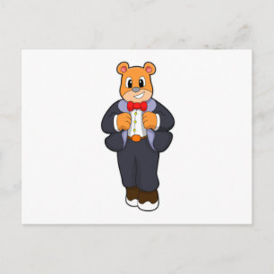 Bear as Groom with Suit Postcard