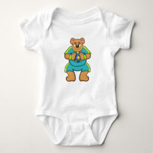 Bear as Handball player with Handball Baby Bodysuit