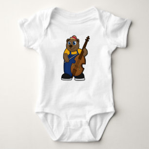 Bear as Musician with Guitar Baby Bodysuit