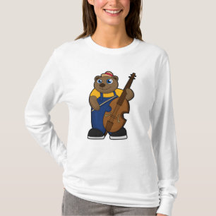 Bear as Musician with Guitar T-Shirt