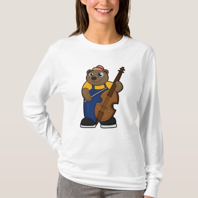 Bear as Musician with Guitar T-Shirt (Front)