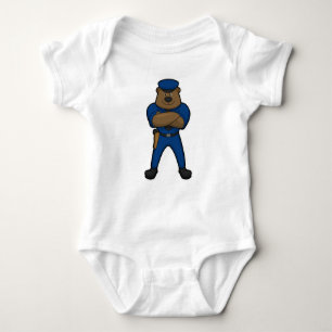 Bear as Police officer with Gun Baby Bodysuit