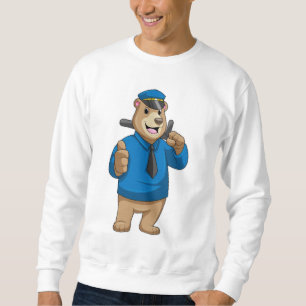 Bear as Police officer with Police hat Sweatshirt