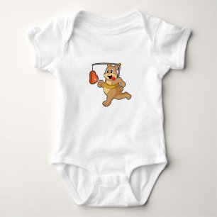Bear as Runner Baby Bodysuit