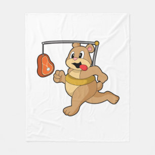 Bear as Runner Fleece Blanket