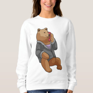 Bear as Secretary with Phone Sweatshirt