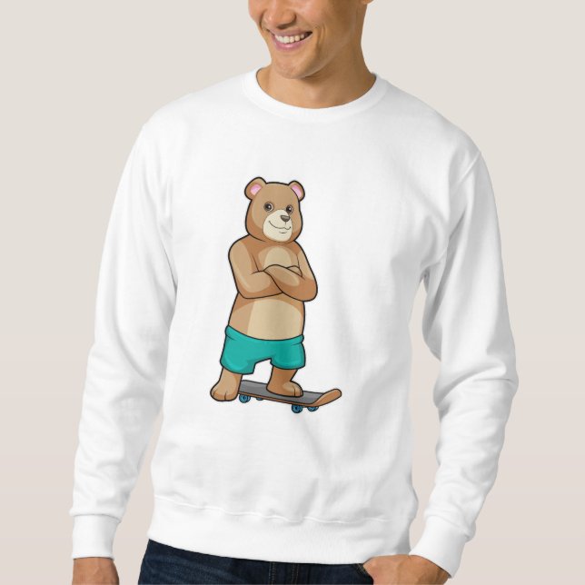 Bear as Skater with Skateboard Sweatshirt (Front)