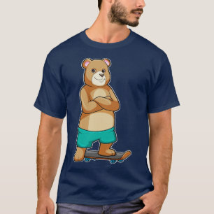 Bear as Skater with Skateboard T-Shirt
